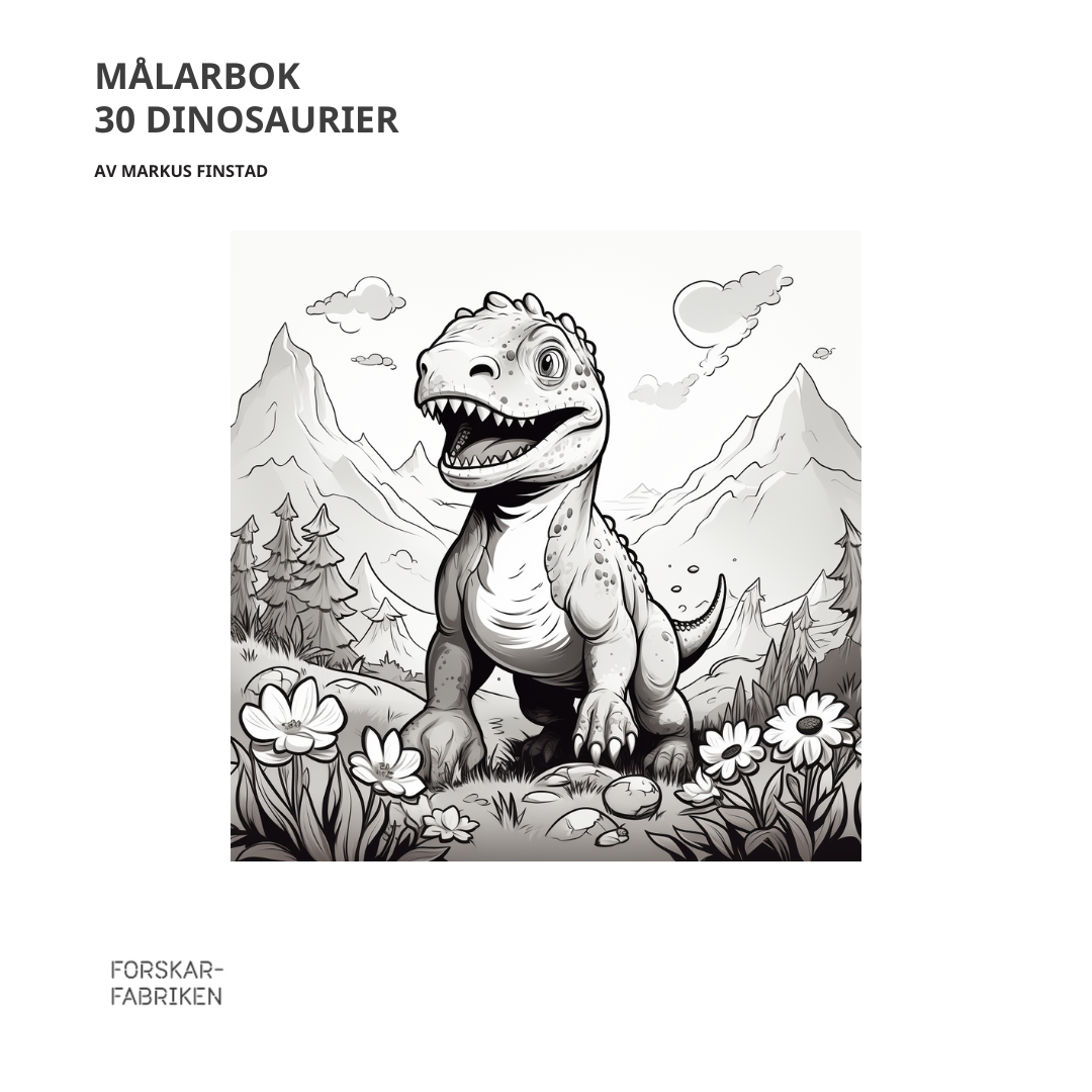 Målarbok 30 häftige dinosaurier