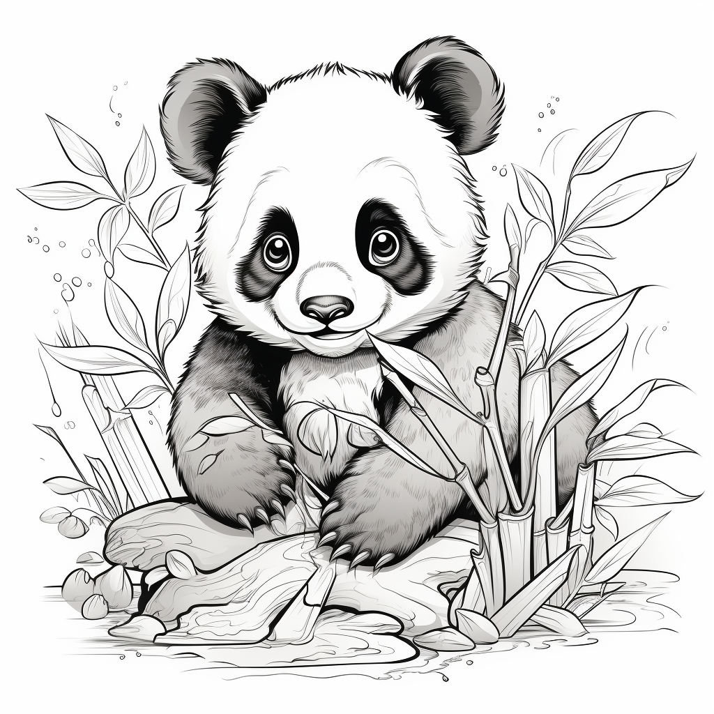 Målarbok 30 roliga pandor - Bild 5